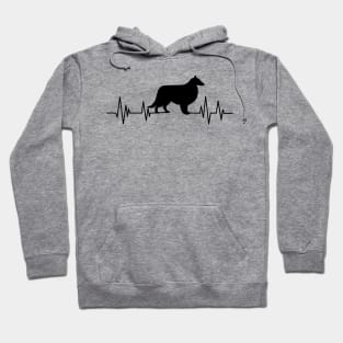 Cute shetland sheepdog Heartbeat dog Heartbeat Silhouette Hoodie